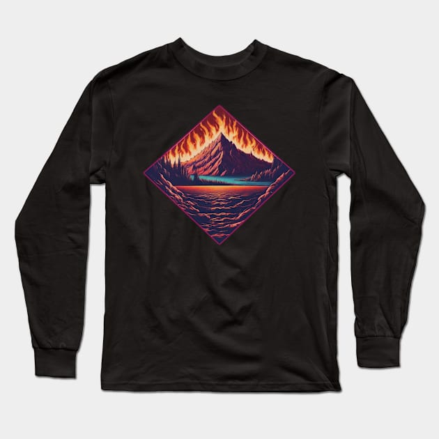 Mountain of Fire Long Sleeve T-Shirt by Mysticfrost